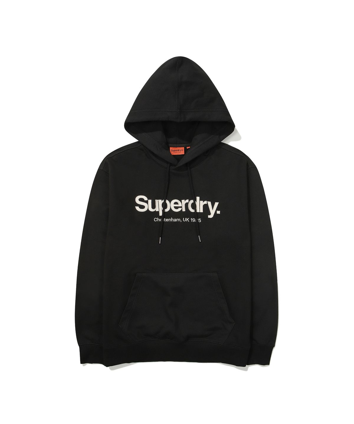 슈퍼드라이(SUPERDRY) 코어 빅 로고 후드티셔츠 블랙