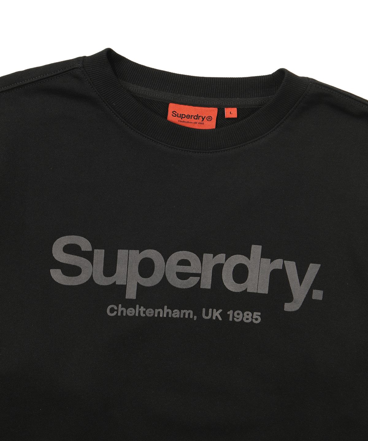 슈퍼드라이(SUPERDRY) 코어 빅 로고 맨투맨 블랙