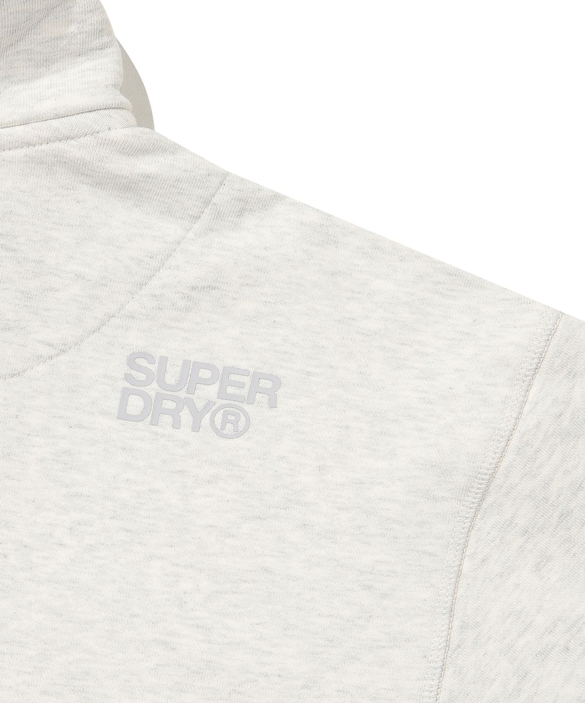 슈퍼드라이(SUPERDRY) 빈티지 로고 하프 집업 맨투맨 라이트 그레이