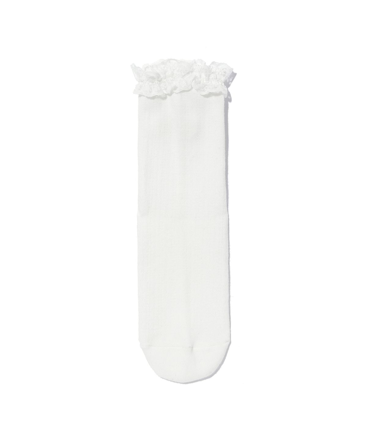 유희(YOUHEE) LACE DETAILED LOGO SOCKS WHITE