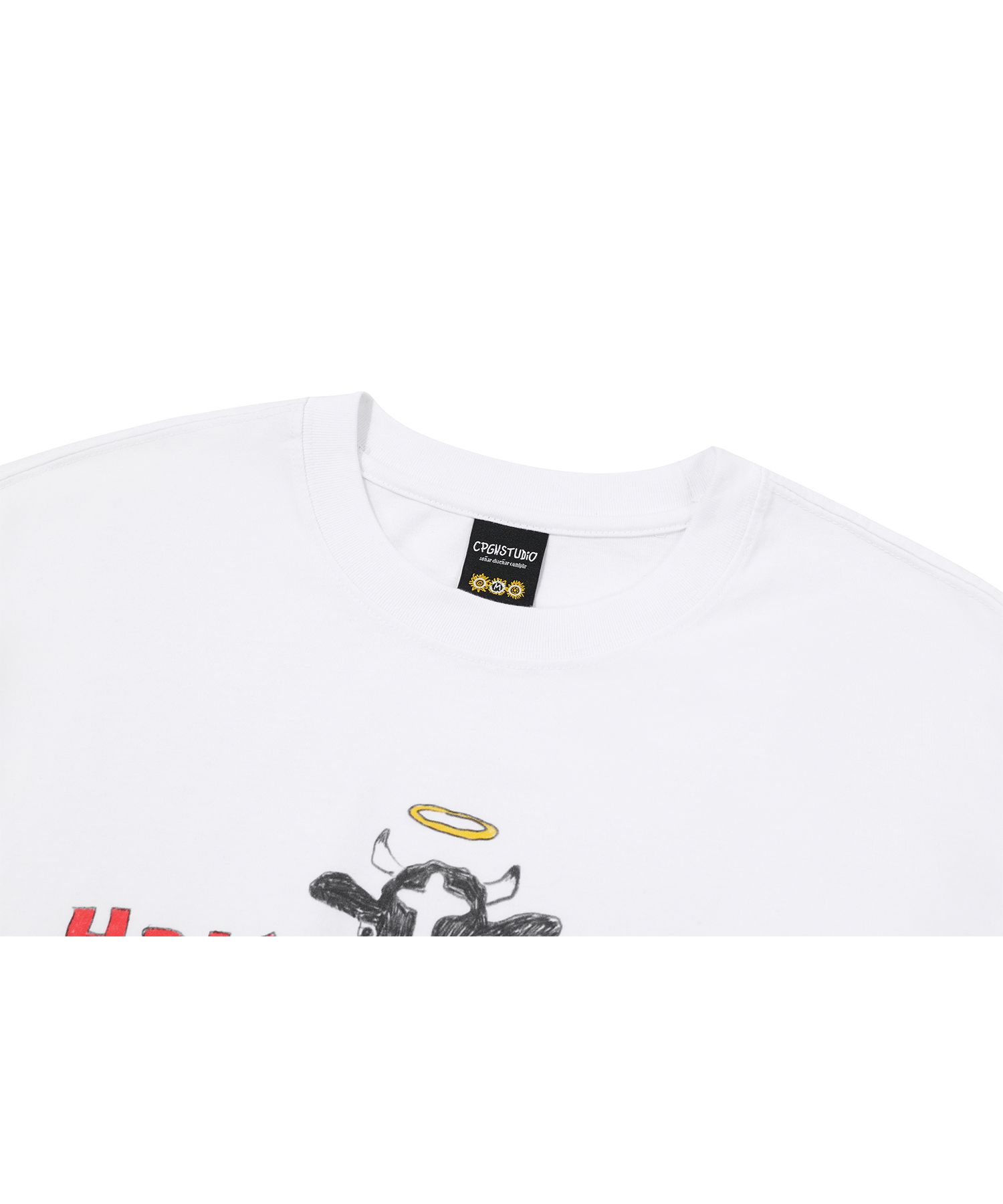 MUSINSA | CPGN STUDIO DTP HOLY COW Short Sleeve Tee White