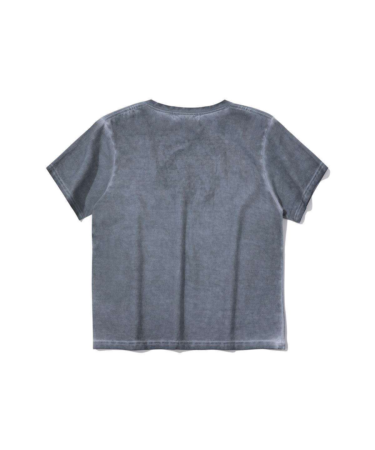 에피소드 언타이틀(EPISODE UNTITLED) CROP LUNA WASHED SIGNATURE APPLIQUE T-SHIRT_BLUE GREY