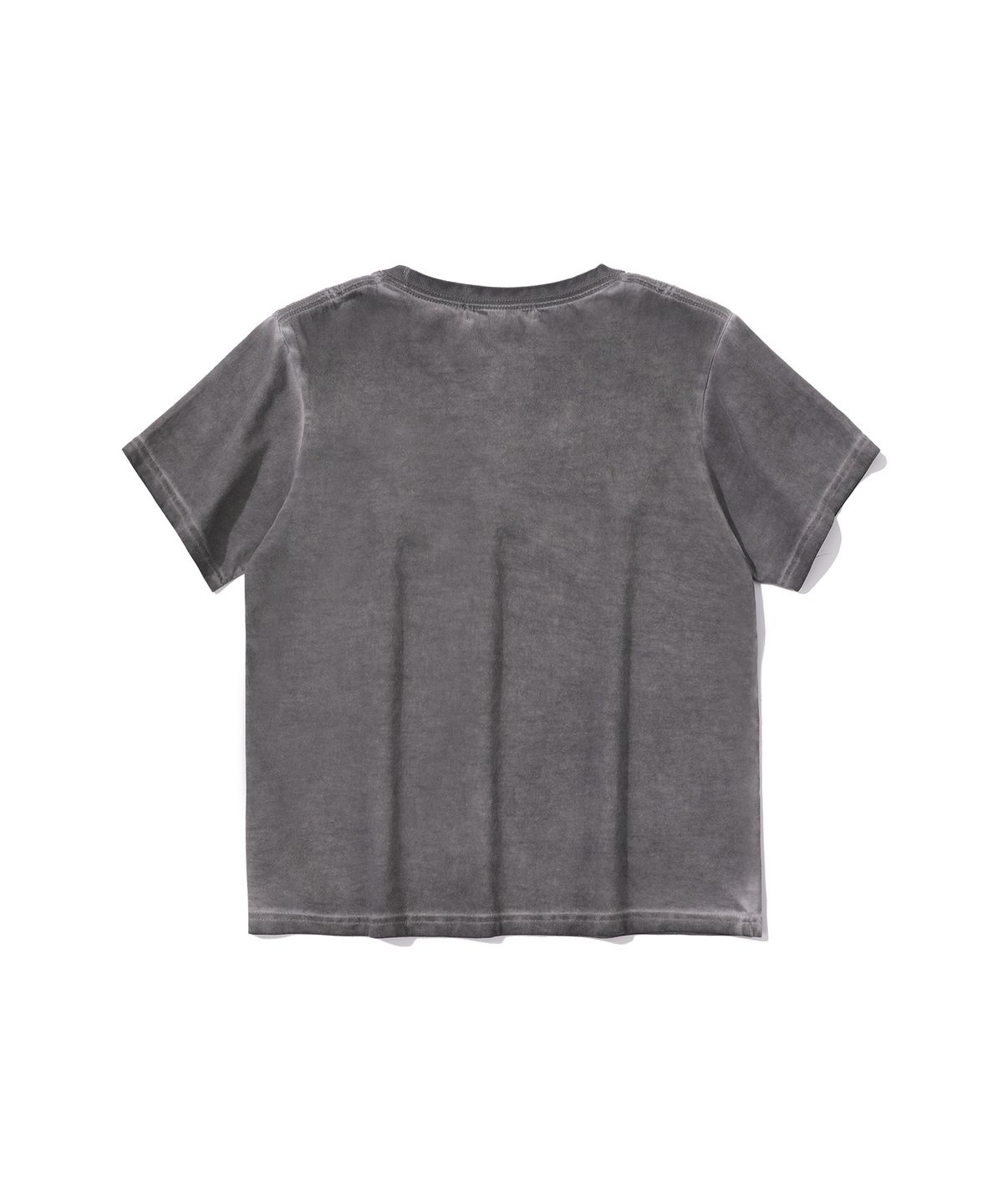 에피소드 언타이틀(EPISODE UNTITLED) CROP LUNA WASHED SIGNATURE APPLIQUE T-SHIRT_COCOA GREY