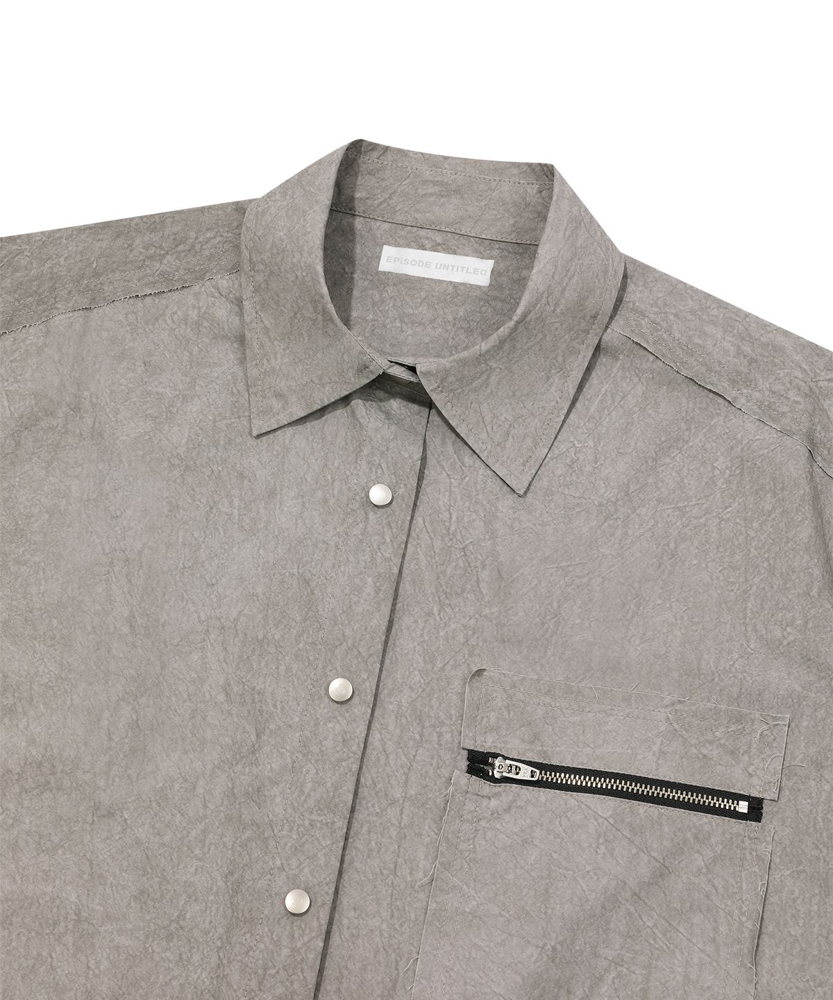 에피소드 언타이틀(EPISODE UNTITLED) METAL CUT-OFF POINT DYEING HALF SLEEVES SHIRTS_KHAKI