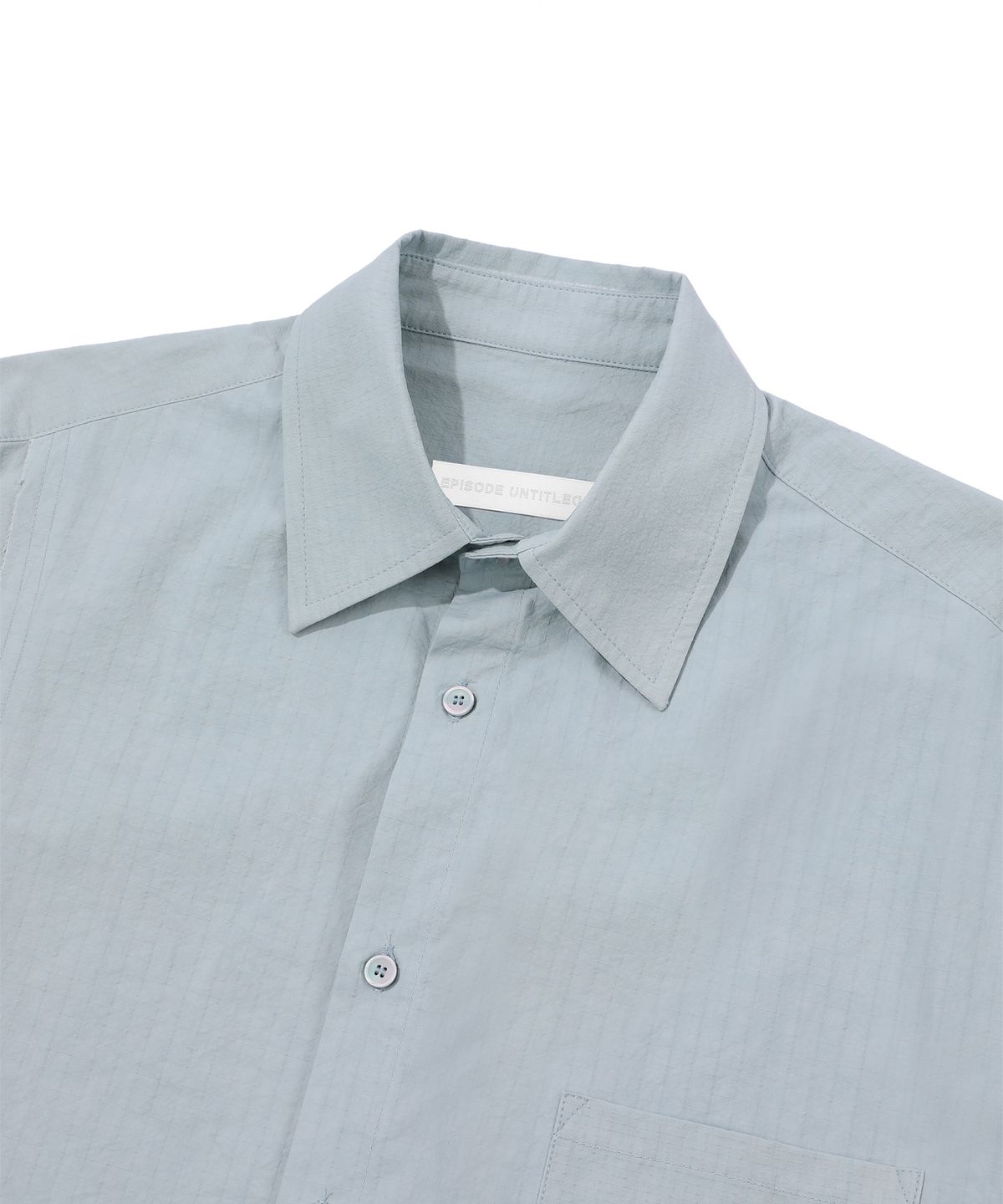 에피소드 언타이틀(EPISODE UNTITLED) MATCH CHECK POCKET HALF SLEEVES SHIRTS_GREY BLUE