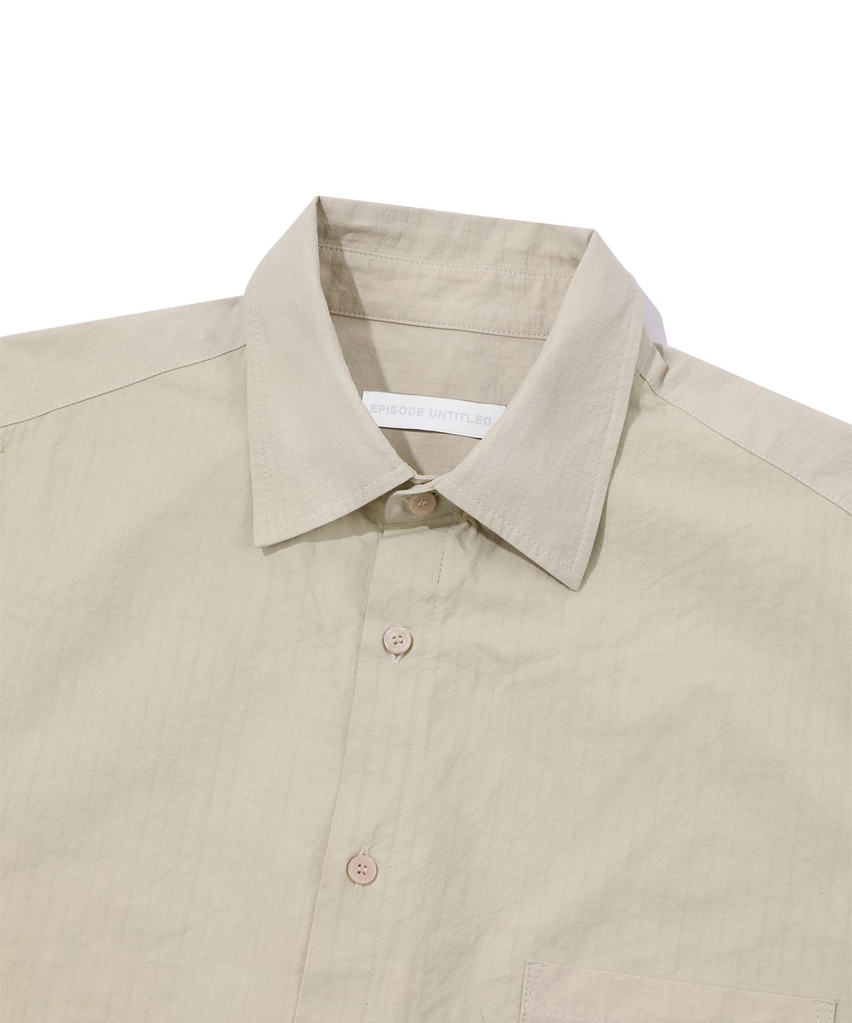 에피소드 언타이틀(EPISODE UNTITLED) MATCH CHECK POCKET HALF SLEEVES SHIRTS_BEIGE