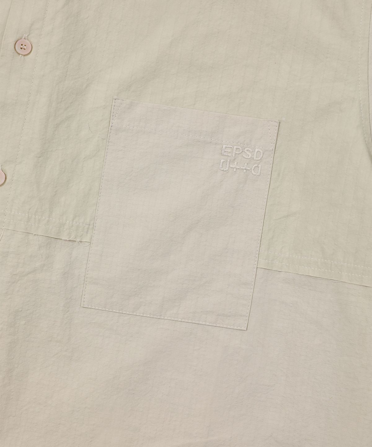 에피소드 언타이틀(EPISODE UNTITLED) MATCH CHECK POCKET HALF SLEEVES SHIRTS_BEIGE