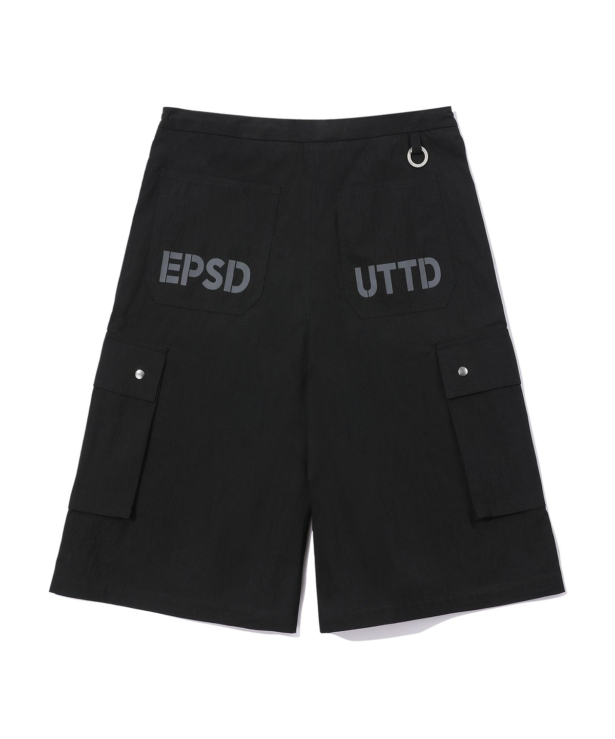 에피소드 언타이틀(EPISODE UNTITLED) STRING LOGO PRINT BERMUDA CARGO PANTS_BLACK