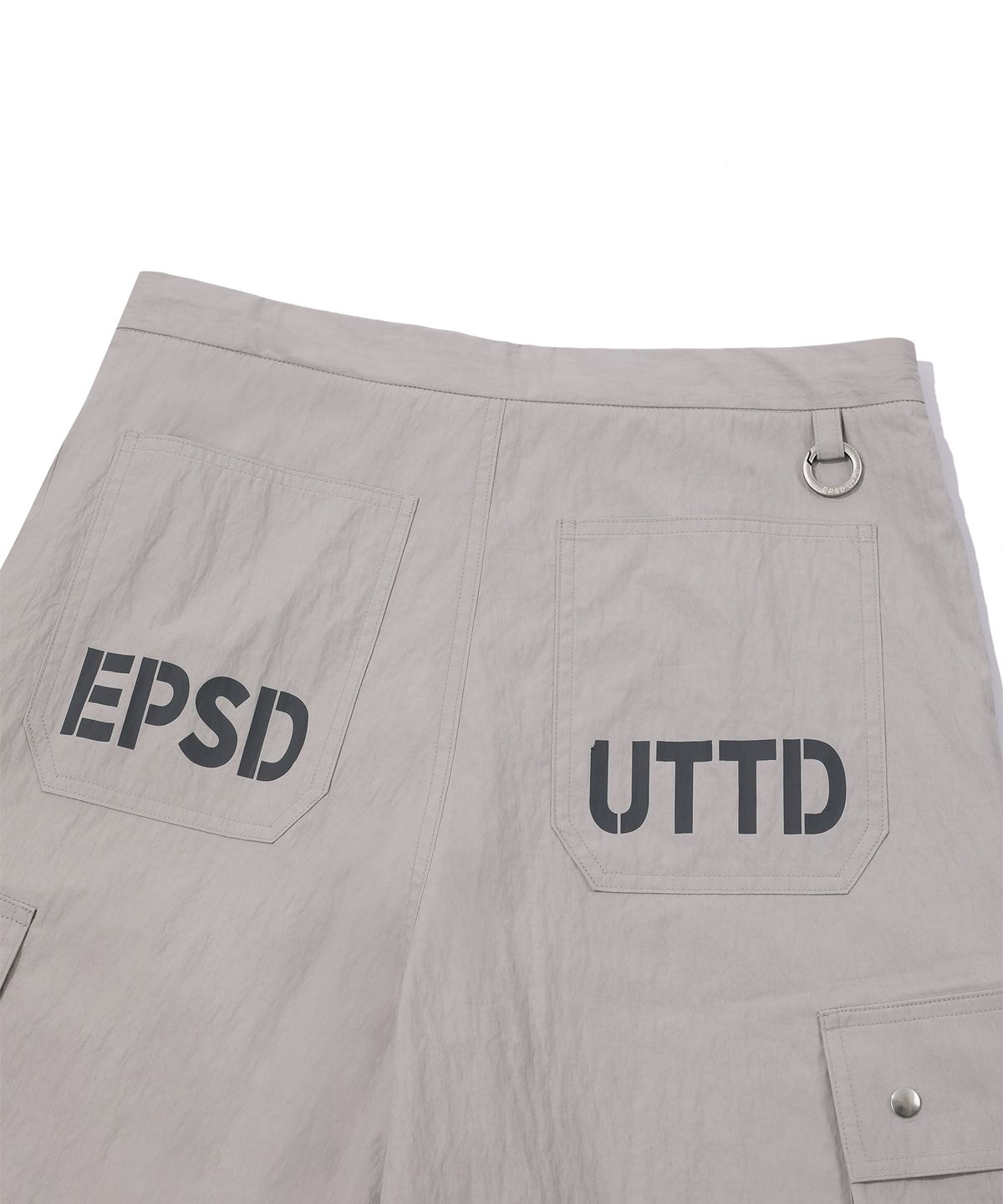 에피소드 언타이틀(EPISODE UNTITLED) STRING LOGO PRINT BERMUDA CARGO PANTS_GREY