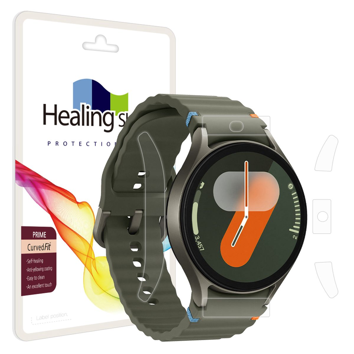 힐링쉴드(HEALINGSHIELD) 갤럭시워치7 44mm 프라임 고광택 측면테두리필름 2매