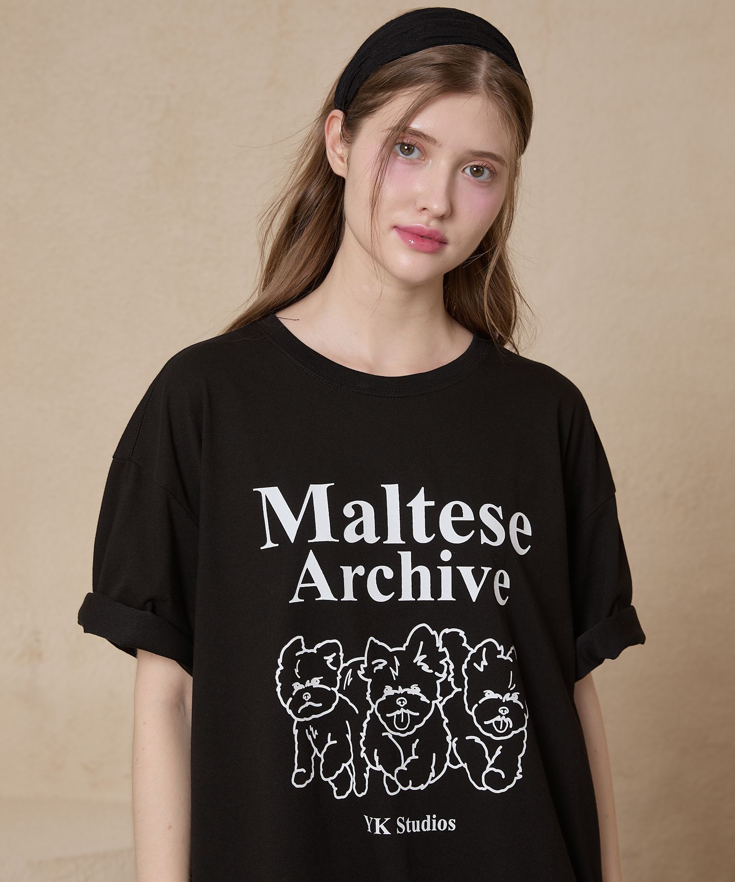 MUSINSA | WAI KEI Maltese archive line graphic half sleeve T