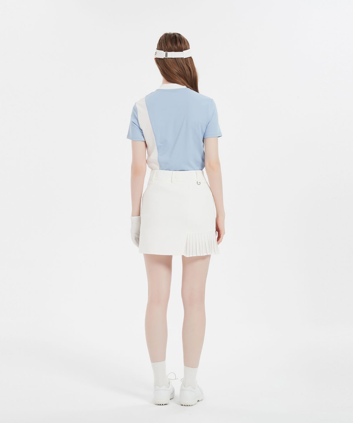 이파르카(E.PARCA) 블루셸 하이넥 숏 슬리브 셔츠