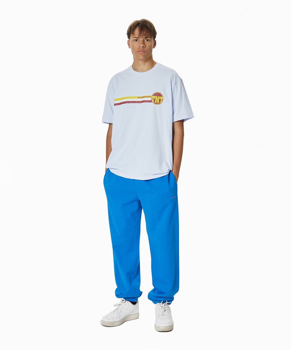 디스이즈네버댓(THISISNEVERTHAT) TNT Track Lines Tee Ice