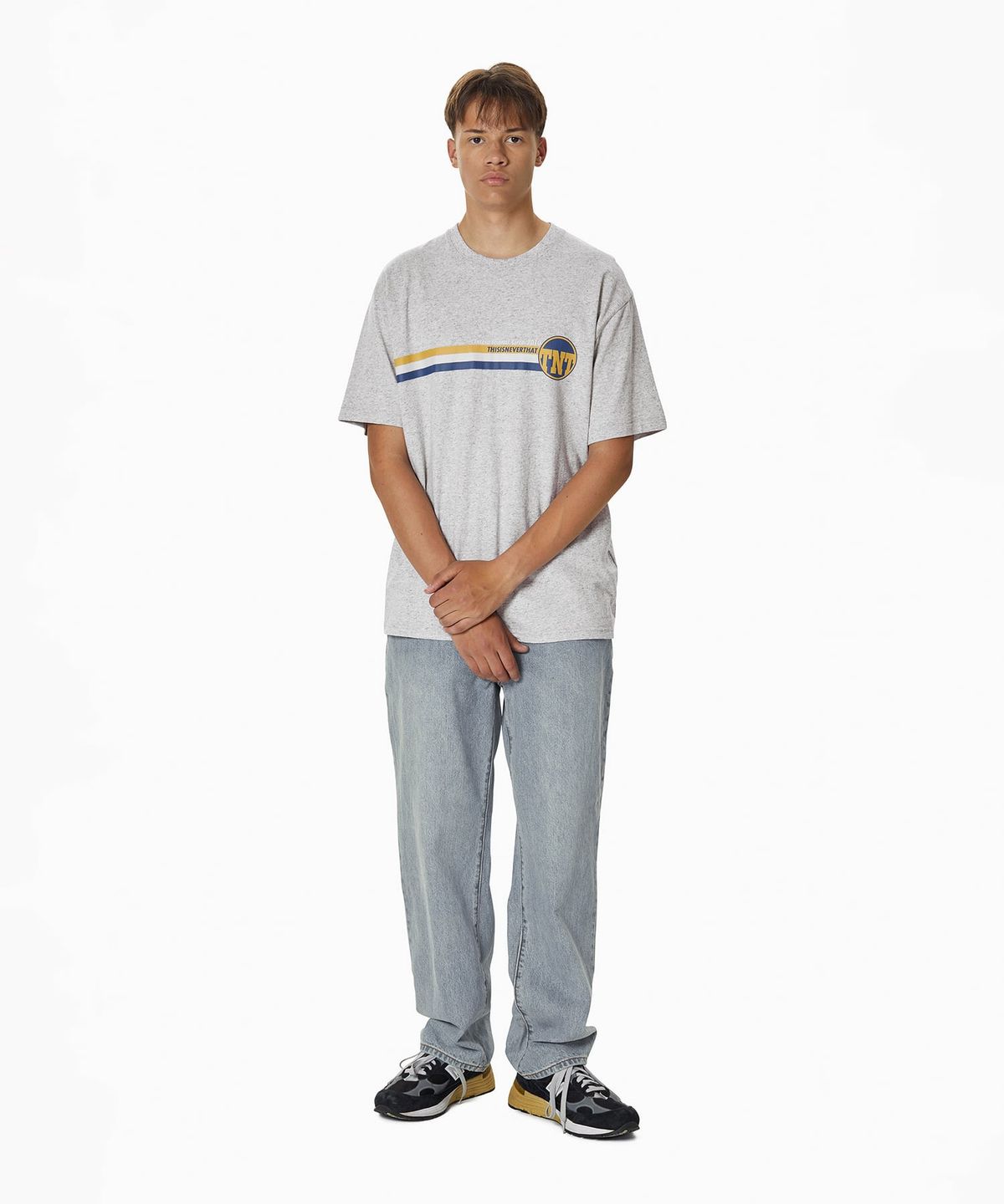 디스이즈네버댓(THISISNEVERTHAT) TNT Track Lines Tee Heather Grey