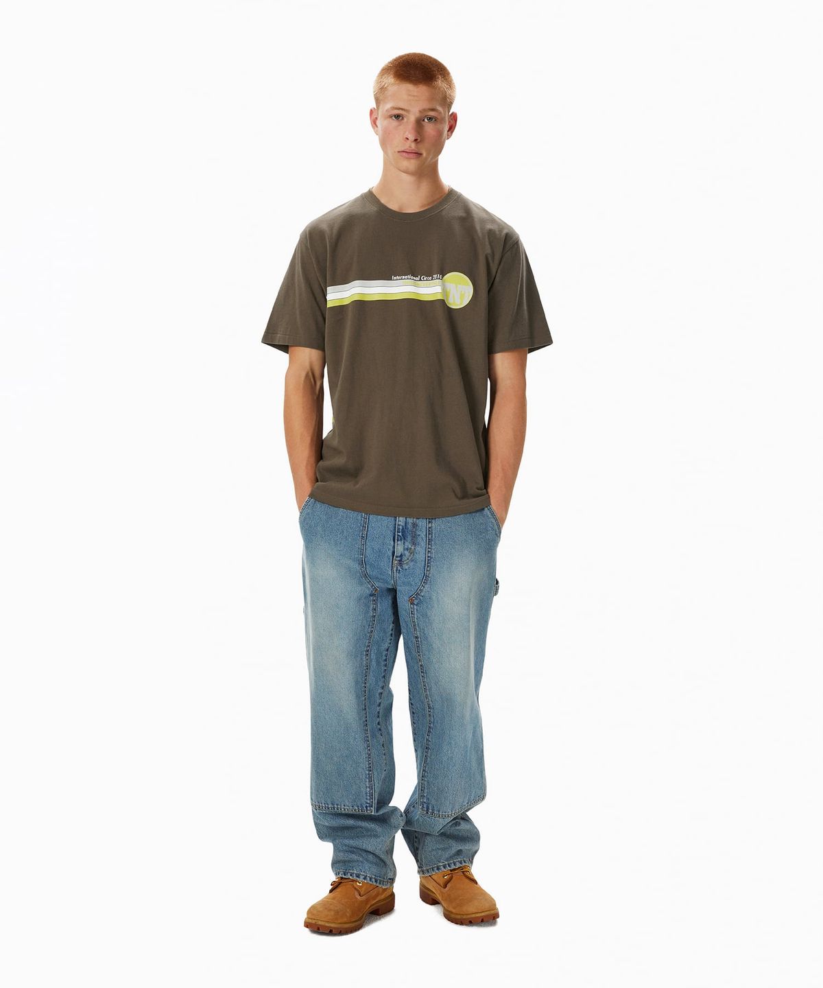 디스이즈네버댓(THISISNEVERTHAT) TNT Track Lines Tee Brown