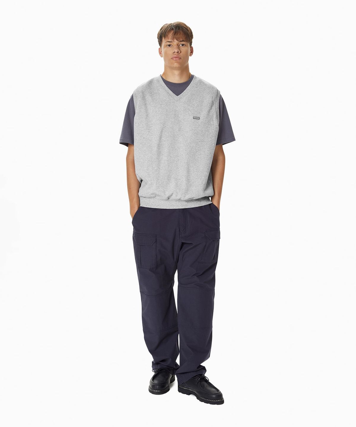 디스이즈네버댓(THISISNEVERTHAT) (FW24) T.N.T. Classic HDP V Neck Vest Heather Grey