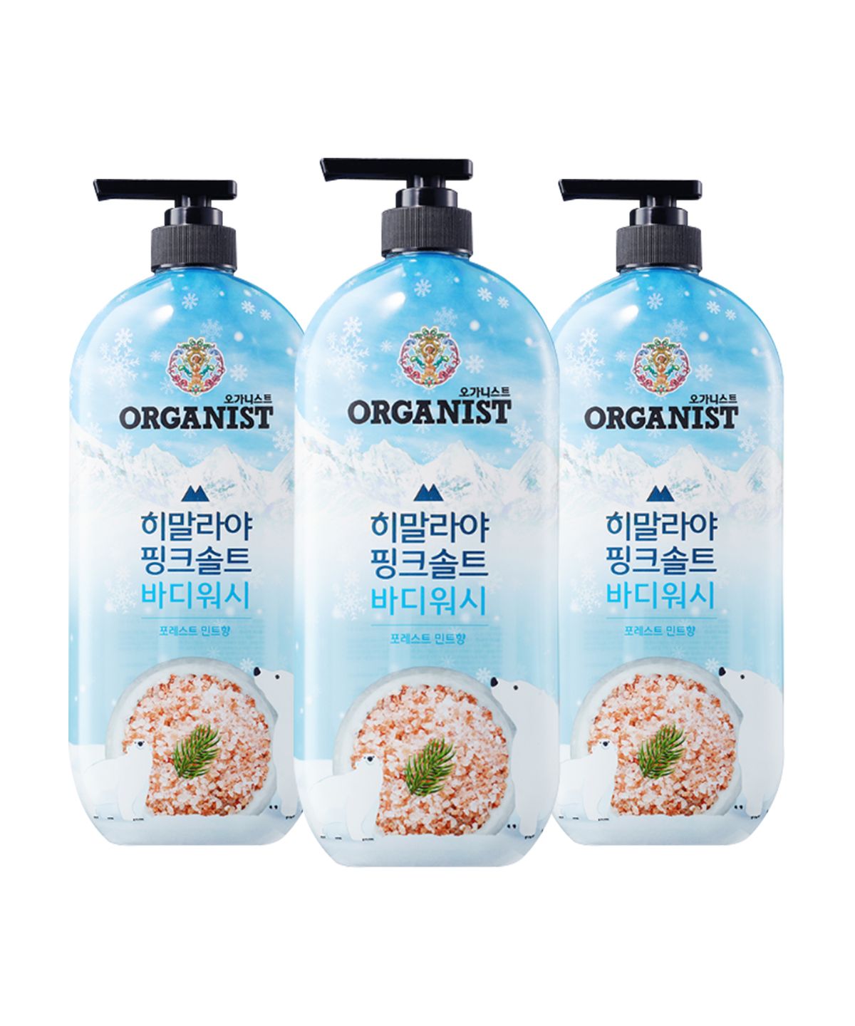 온더바디(ONTHEBODY) 히말라야 핑크솔트 바디워시 900g 3개 (민트/로즈/포레스트민트)
