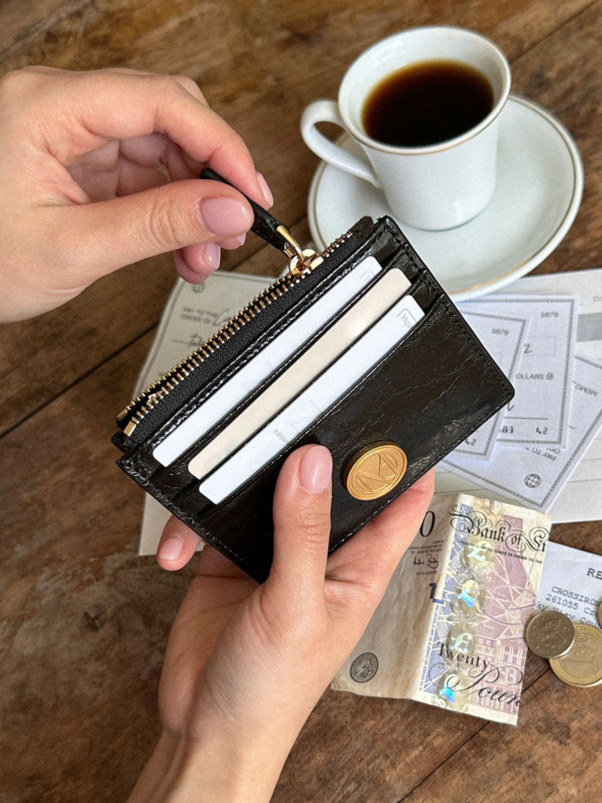 꼬떼드무아(COTEDEMOI) Seine slim card wallet - Black