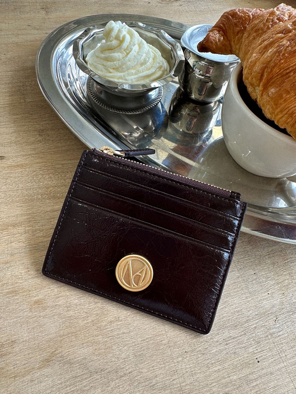 꼬떼드무아(COTEDEMOI) Seine slim card wallet - Chocolate brown