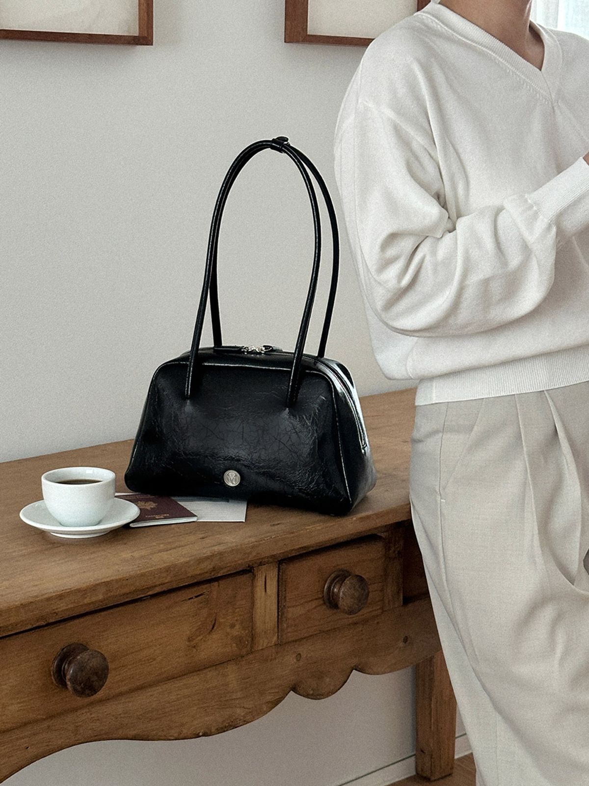꼬떼드무아(COTEDEMOI) Seine shoulder bag - Black