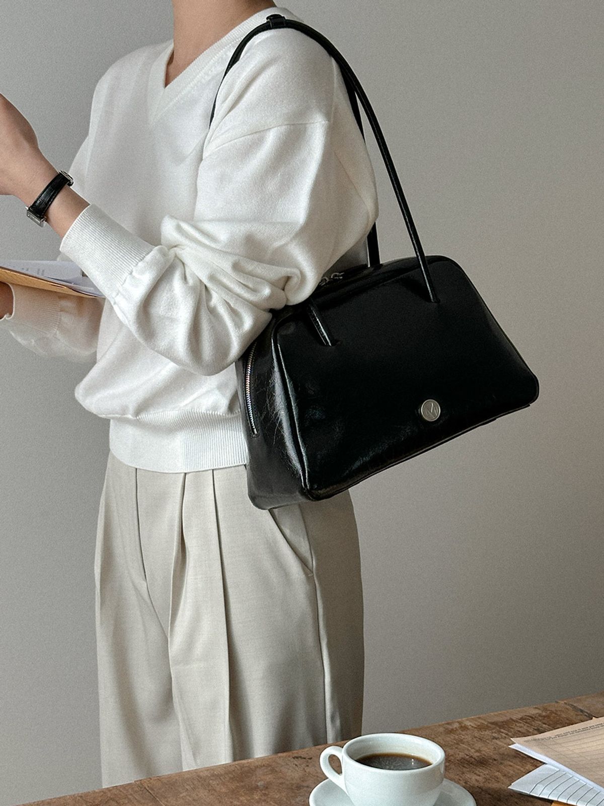 꼬떼드무아(COTEDEMOI) Seine shoulder bag - Black