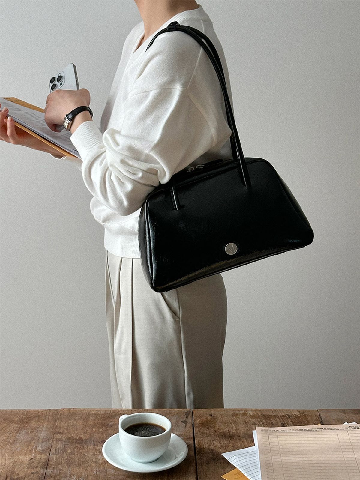 꼬떼드무아(COTEDEMOI) Seine shoulder bag - Black