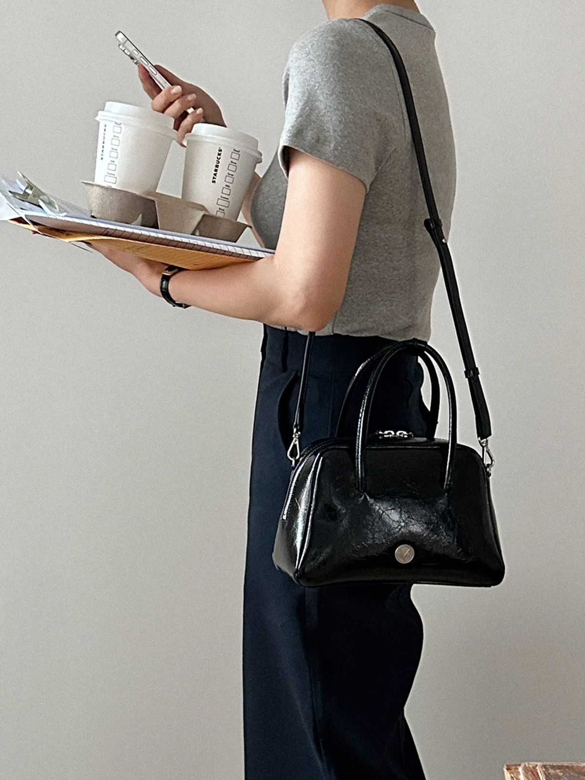 꼬떼드무아(COTEDEMOI) Seine tote bag - Black
