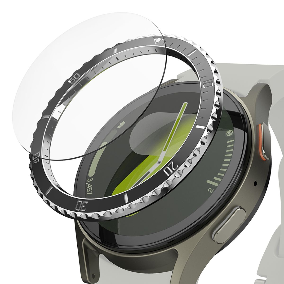 링케(RINGKE) 갤럭시워치7 프리미엄 베젤링 스타일링 케이스 40mm 44mm 강화유리 필름 콤보