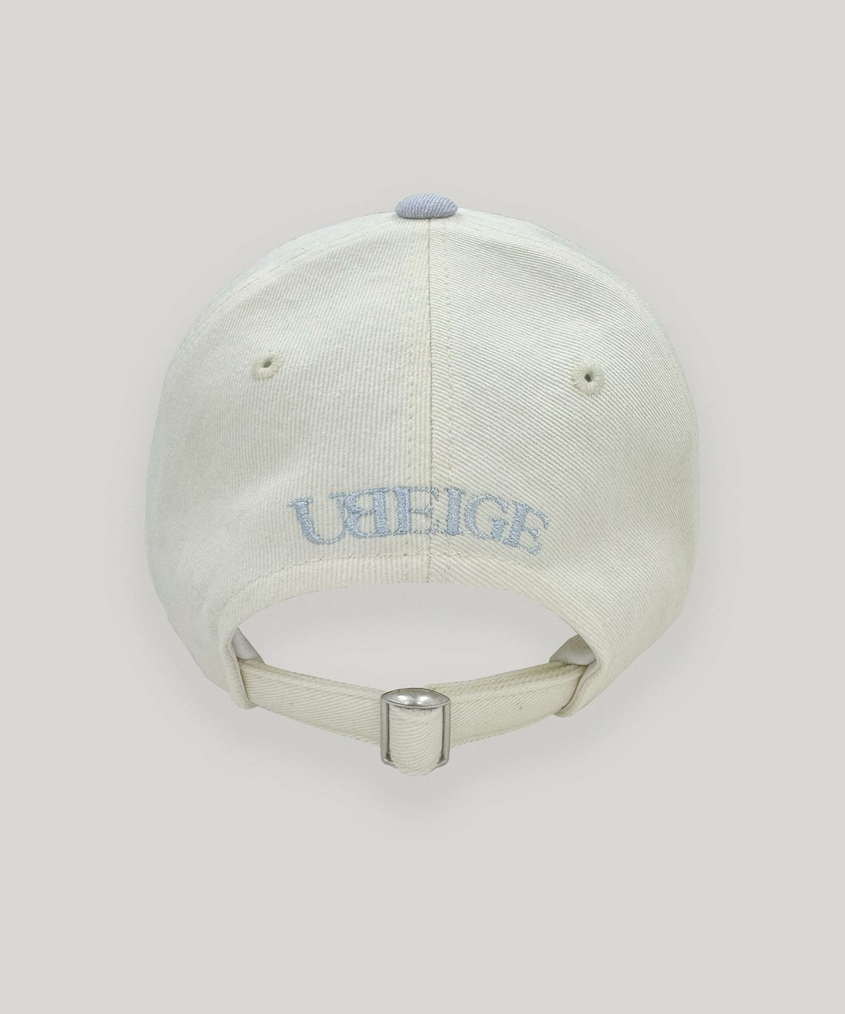 유베이지(UBEIGE) 리본 피그먼트 볼캡 (Sky Blue/Cream)