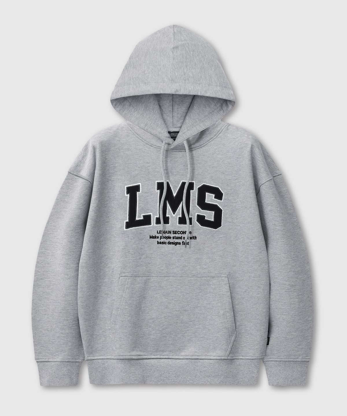 리메인세컨드(LEMAIN SECOND) 오버핏 시그니처 LMS 패치 후디 [그레이]