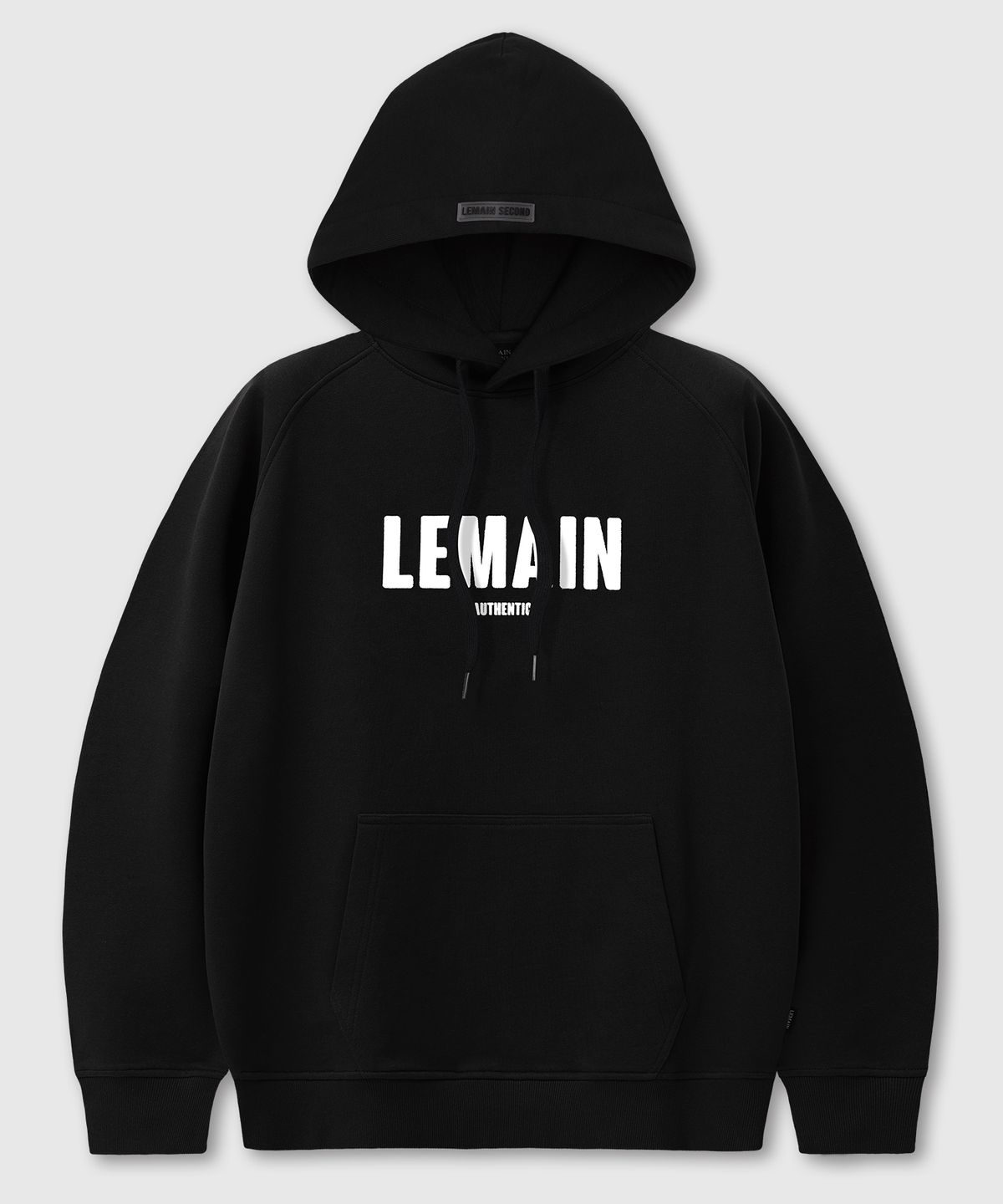 리메인세컨드(LEMAIN SECOND) 오버핏 시그니처 로고 후디 [블랙]