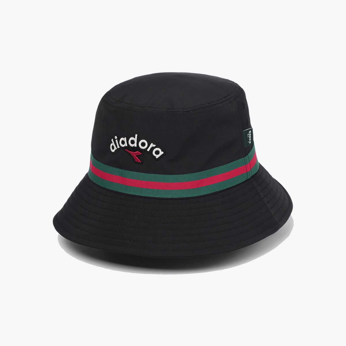디아도라(diadora) 우븐 스트라이프 버킷햇 BLACK