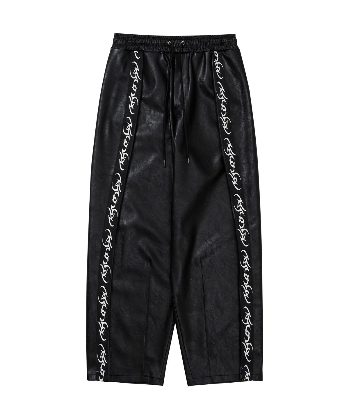 아조바이아조(AJOBYAJO) Vegan Leather One Tuck Track Pants [BLACK]