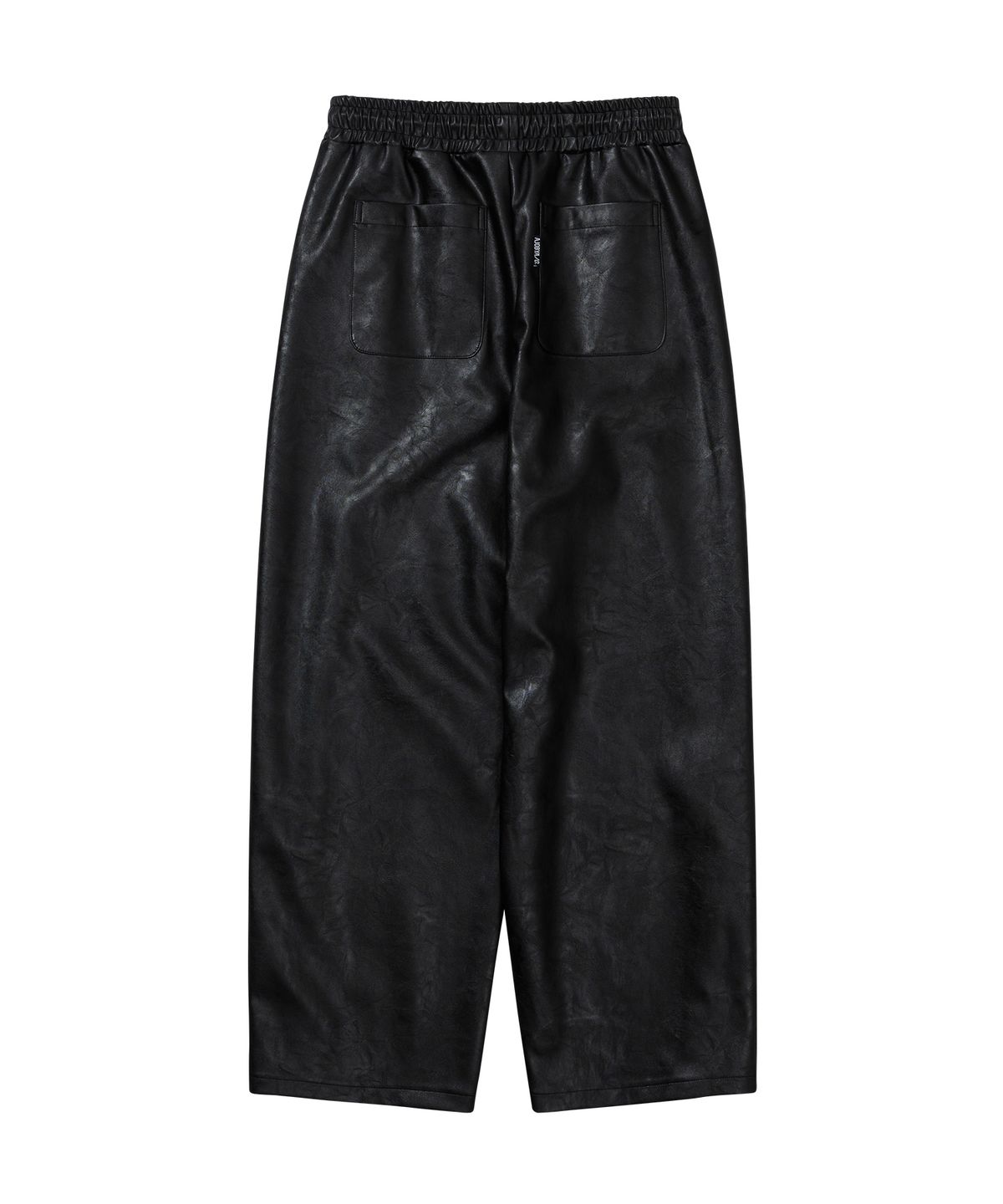 아조바이아조(AJOBYAJO) Vegan Leather One Tuck Track Pants [BLACK]