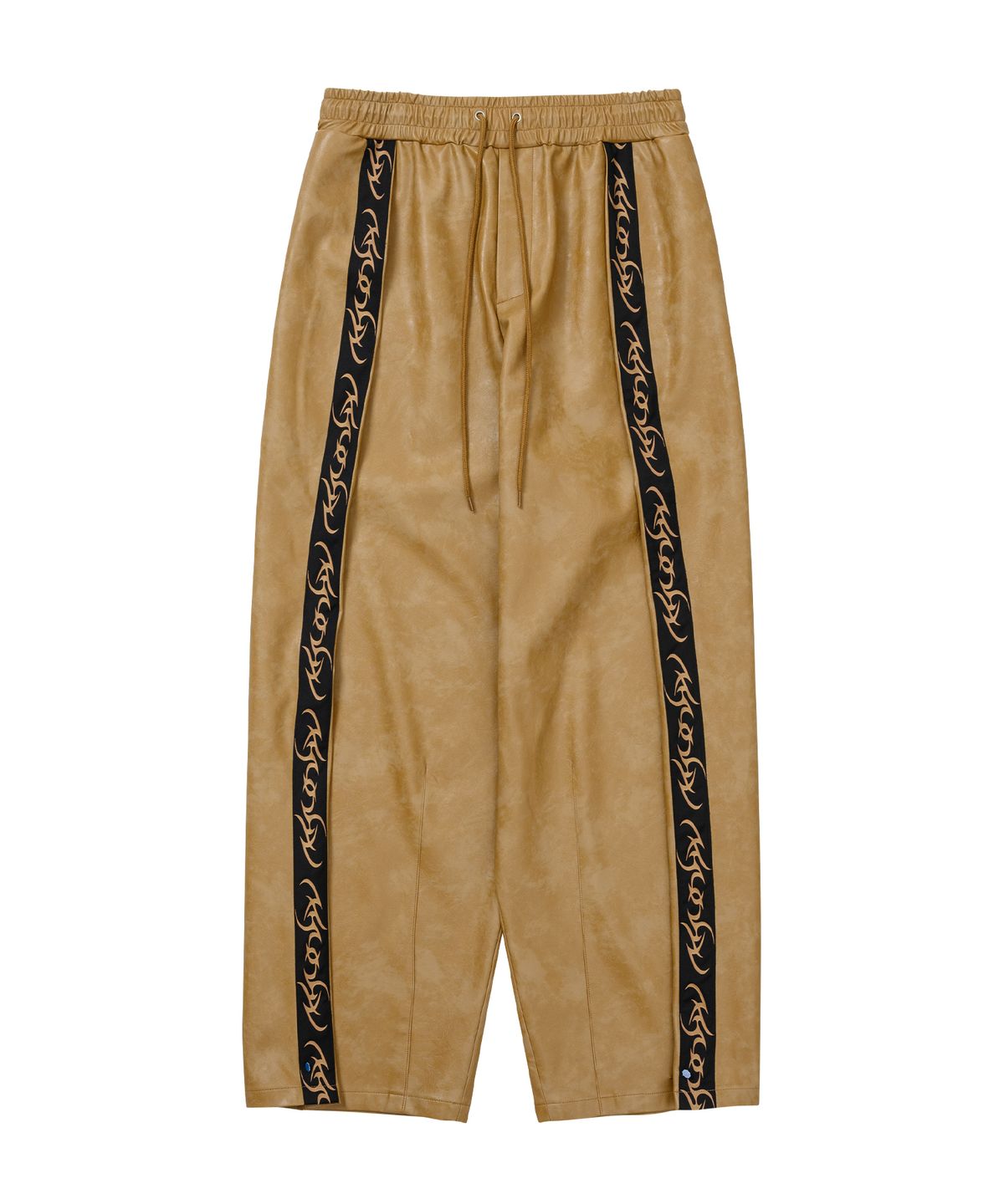 아조바이아조(AJOBYAJO) Vegan Leather One Tuck Track Pants [CAMEL]