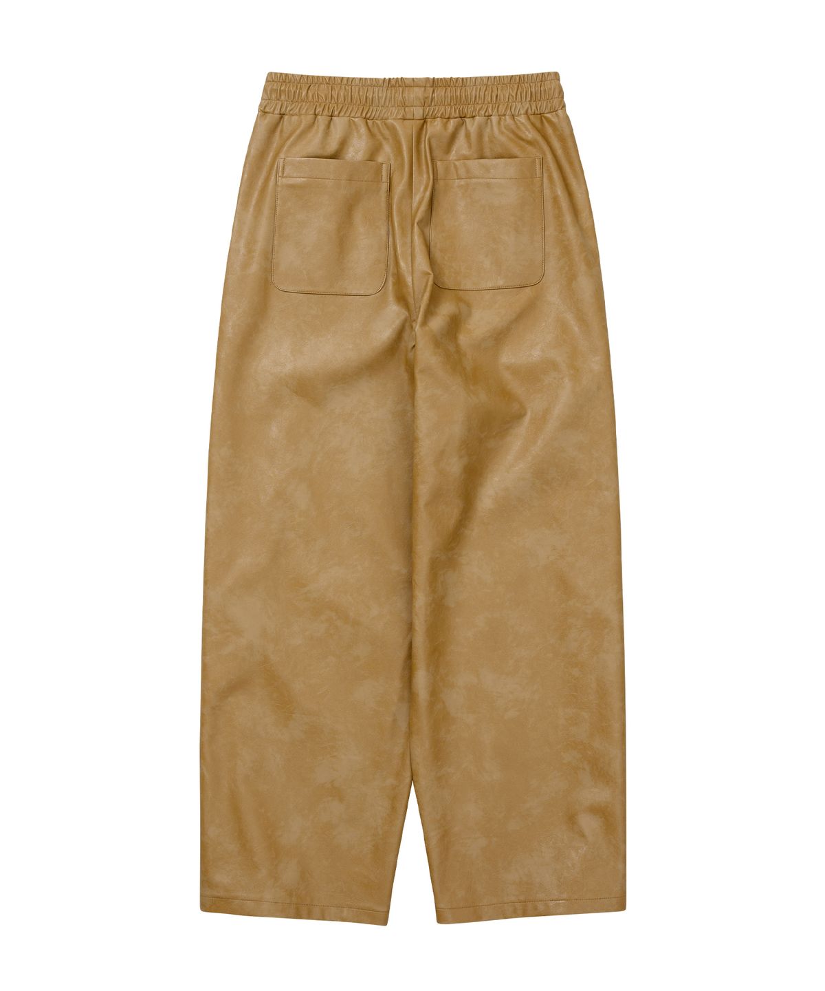 아조바이아조(AJOBYAJO) Vegan Leather One Tuck Track Pants [CAMEL]