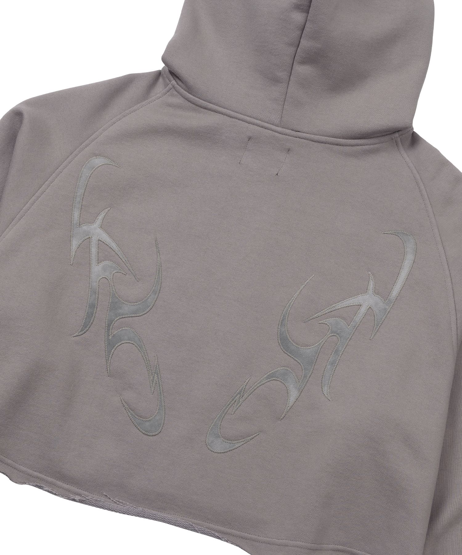 MUSINSA | AJOBYAJO Tribal AJO Applique Cropped Hoodie [DUSTY