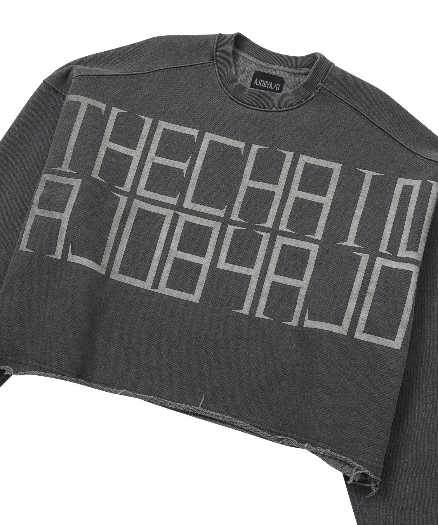 【AJO AJOBYAJO】24FW★ THE CHAIN Washed Cropped Sweatshirt THE CHAIN Washed Cropped Sweatshirt [CHARCOAL] - AJOBYAJO