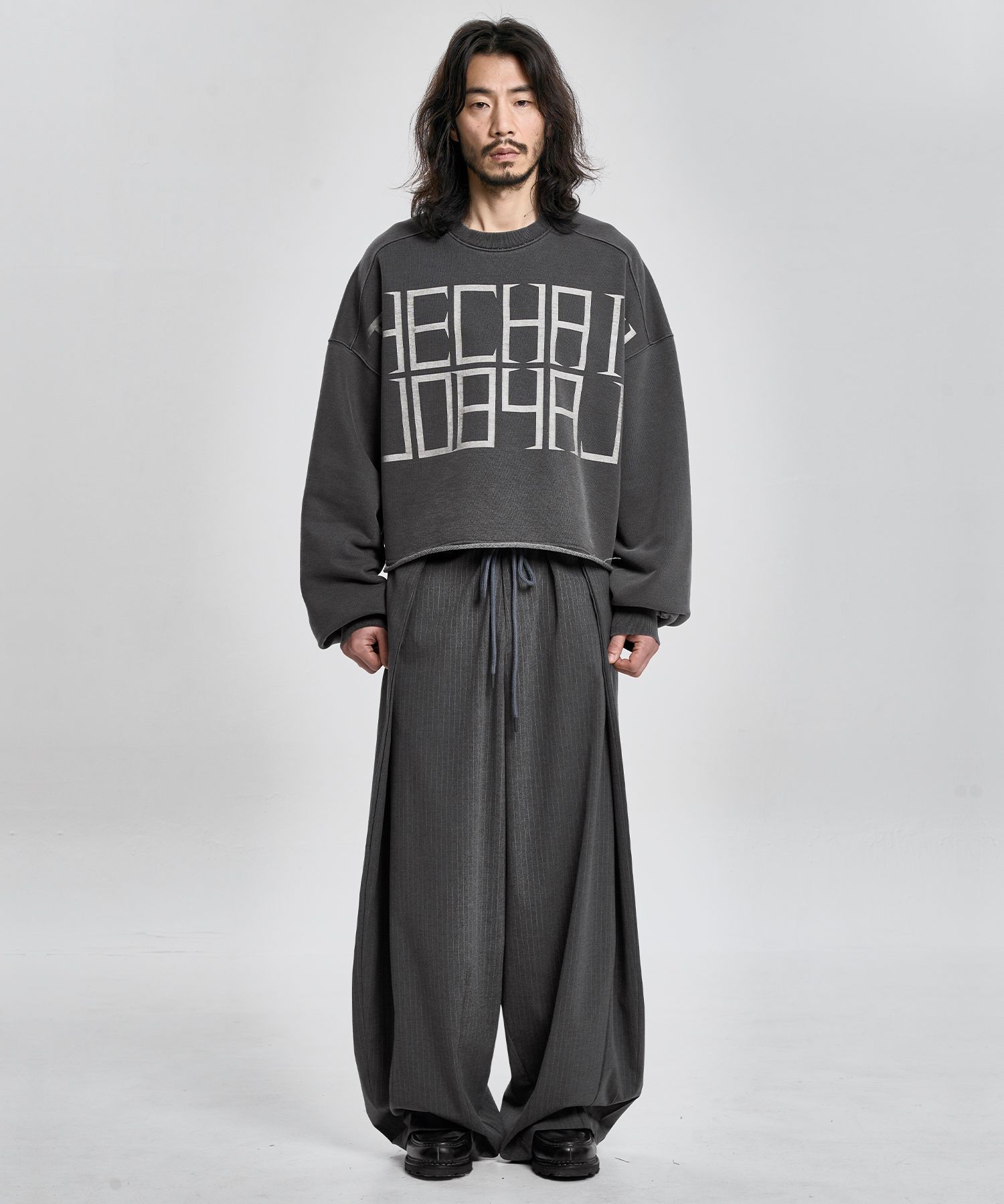 MUSINSA | AJOBYAJO THE CHAIN Washed Cropped Sweatshirt