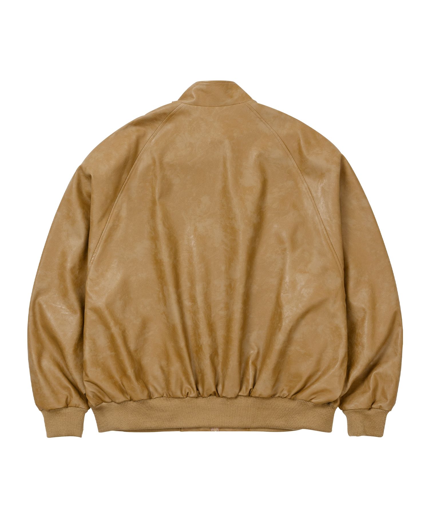 【AJO AJOBYAJO】24FW★ Leather Oversized Raglan Track JK MUSINSA | AJOBYAJO Vegan Leather Oversized Raglan Track