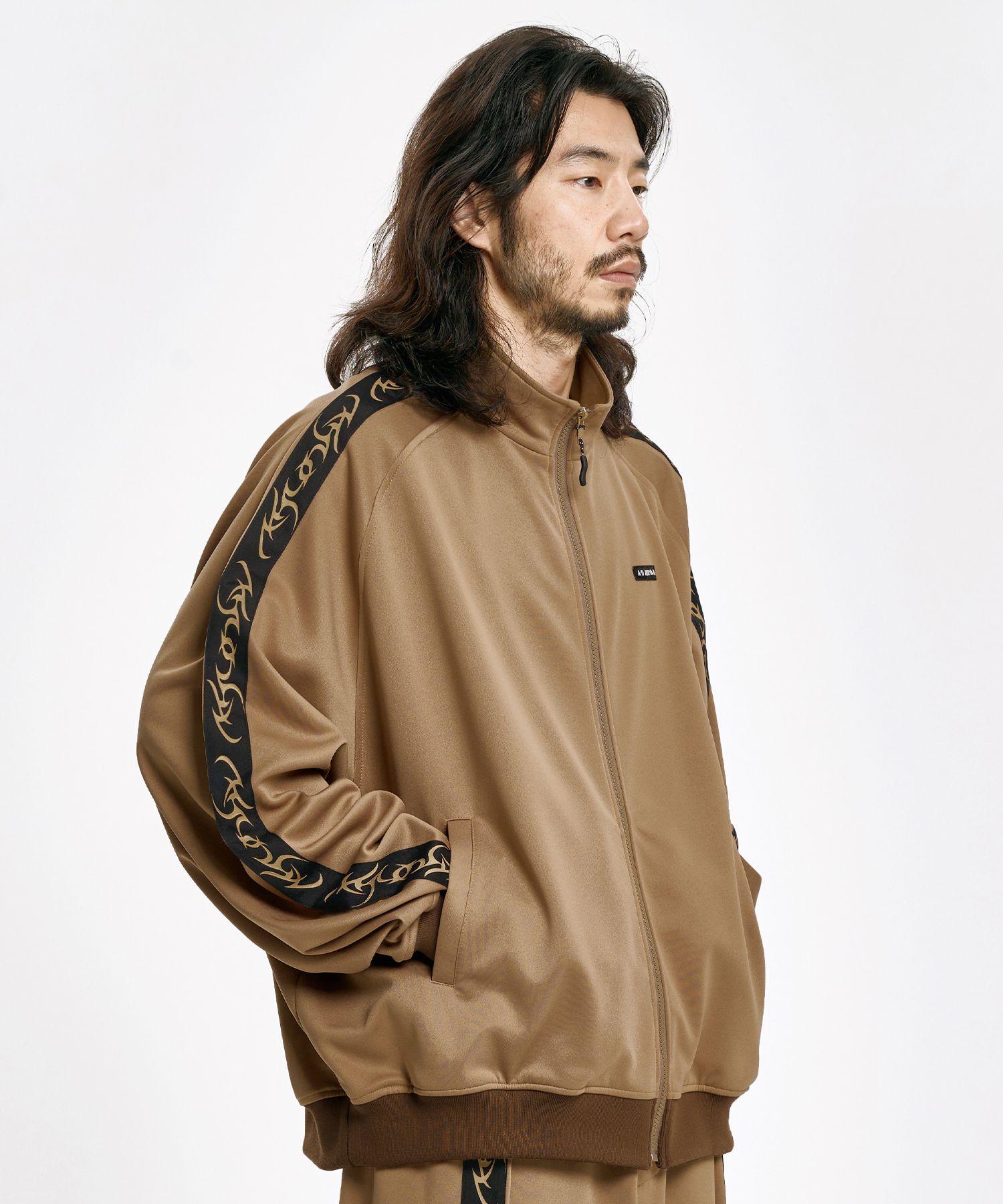 【AJO AJOBYAJO】24FW★ Leather Oversized Raglan Track JK MUSINSA | AJOBYAJO Vegan Leather Oversized Raglan Track