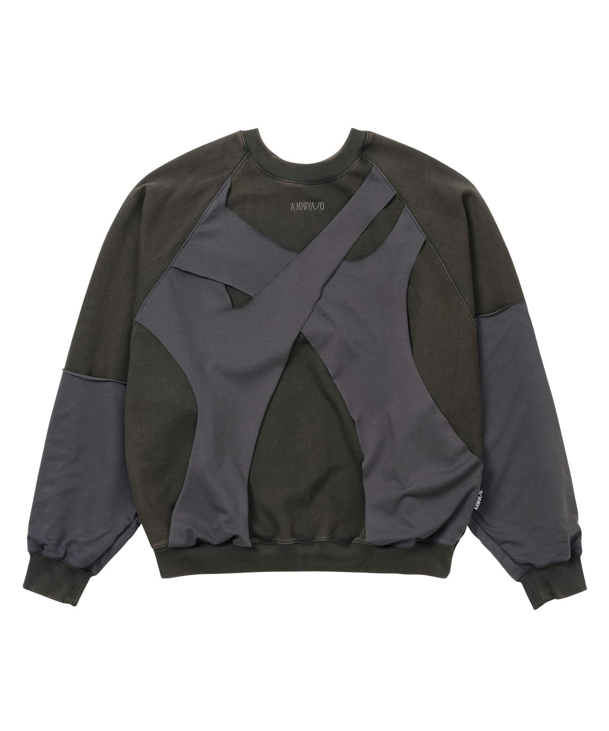 아조바이아조(AJOBYAJO) Paneled Washed Sweatshirt [CHARCOAL]