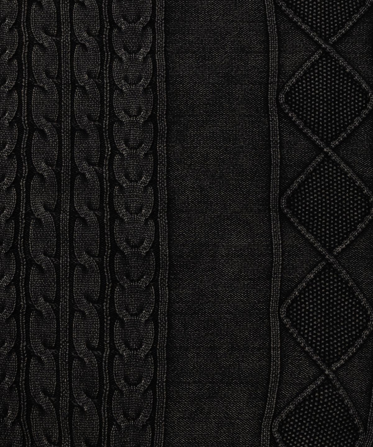 아조바이아조(AJOBYAJO) Cable Washed Cardigan [BLACK]