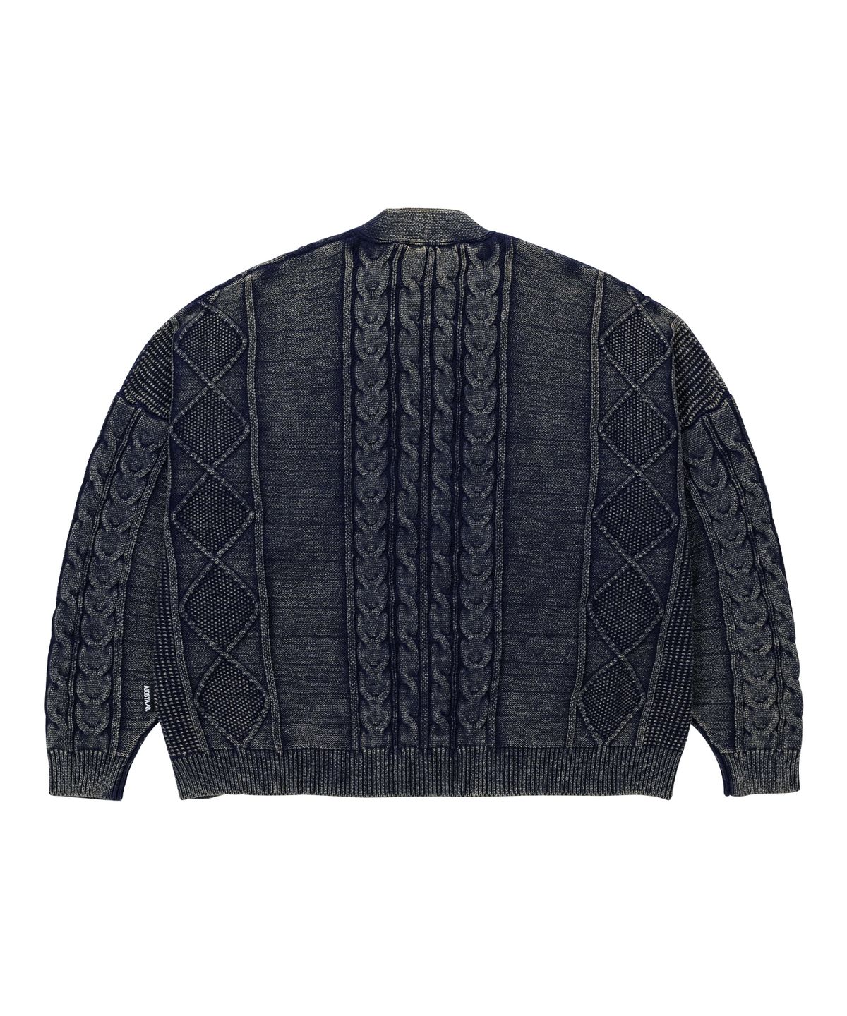 아조바이아조(AJOBYAJO) Cable Washed Cardigan [NAVY]