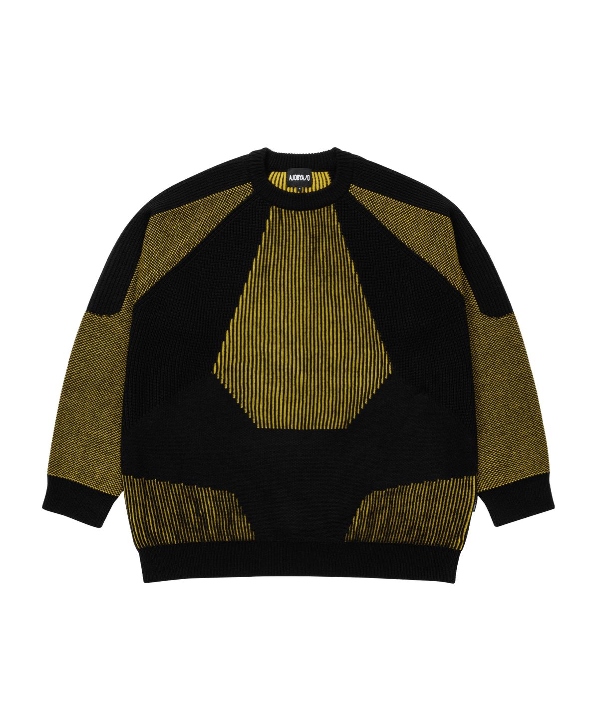 아조바이아조(AJOBYAJO) Paneled Mixed Knit Sweater [BLACK]