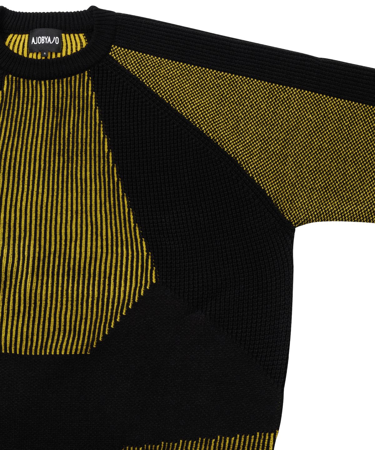 아조바이아조(AJOBYAJO) Paneled Mixed Knit Sweater [BLACK]