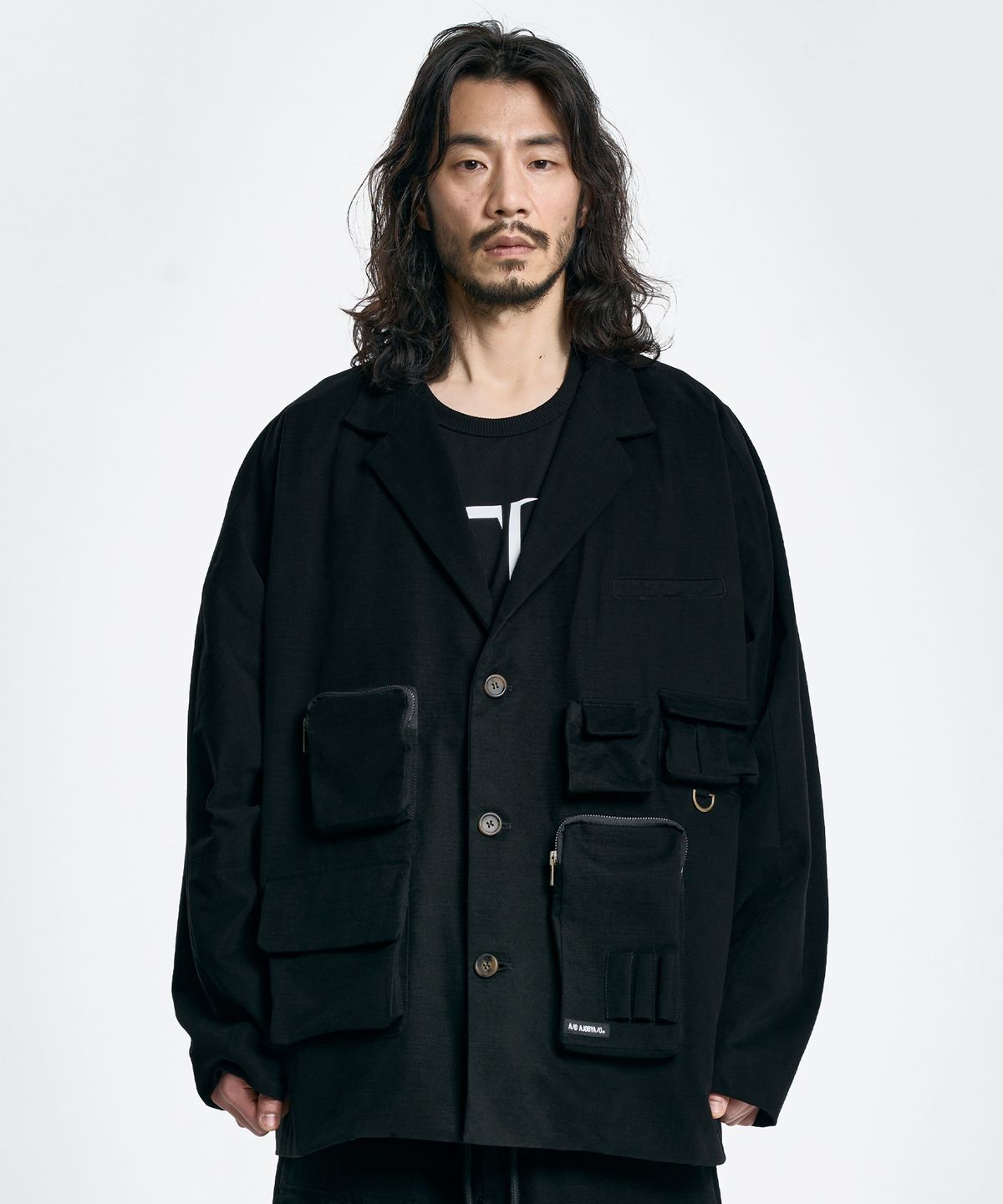 아조바이아조(AJOBYAJO) Multi Pocket Batwing Jacket [BLACK]