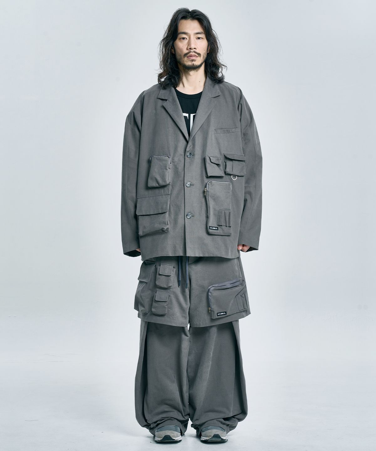 아조바이아조(AJOBYAJO) Multi Pocket Batwing Jacket [GREY]