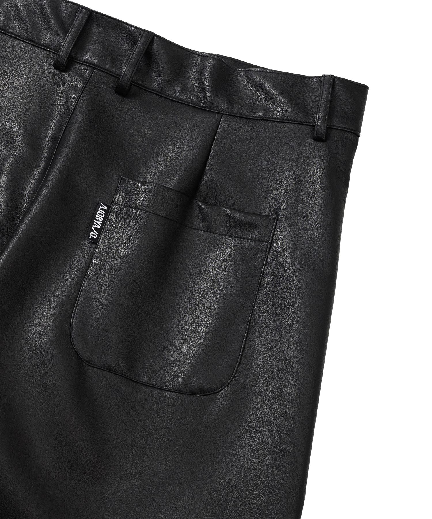 MUSINSA | AJOBYAJO Vegan Leather Curved Pants [BLACK]