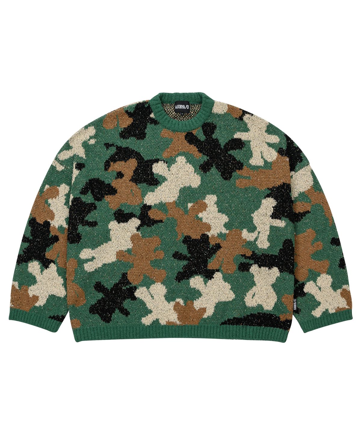 아조바이아조(AJOBYAJO) Teddy Bear Camouflage Knit Sweater [KHAKI]